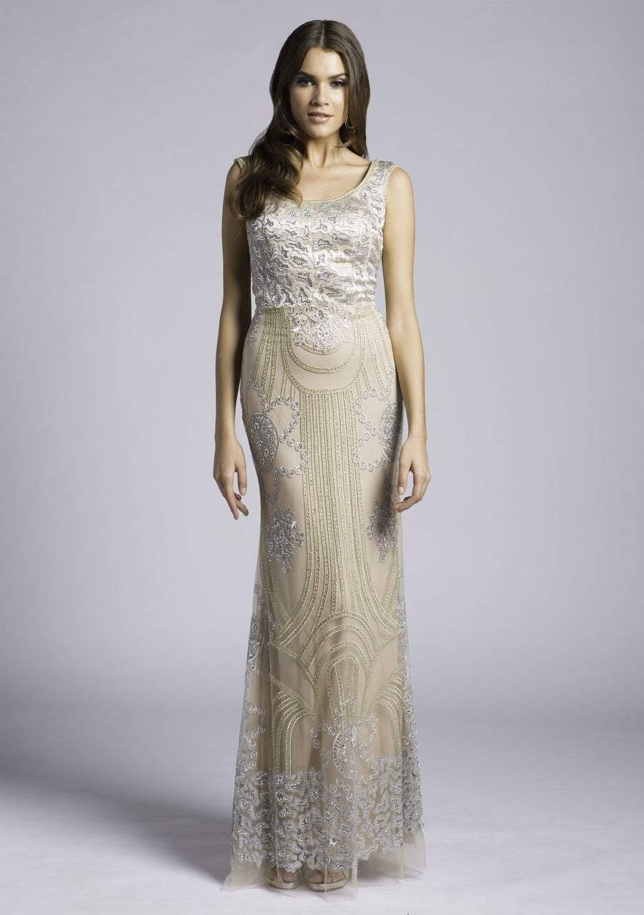 Image of Lara Dresses - 33622 Scoop Neck Embellished Sheath Gown