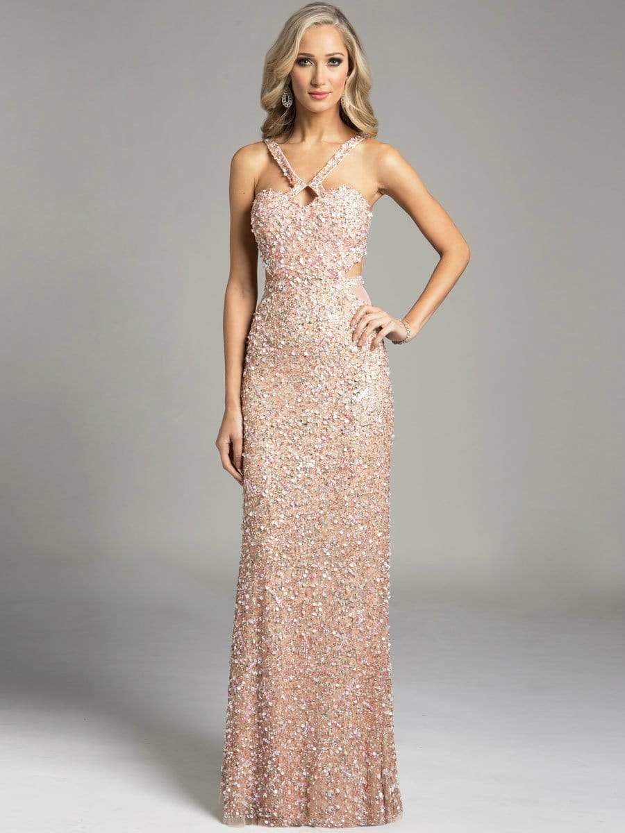 Image of Lara Dresses - 42633 Angelic Cutout Halter Gown