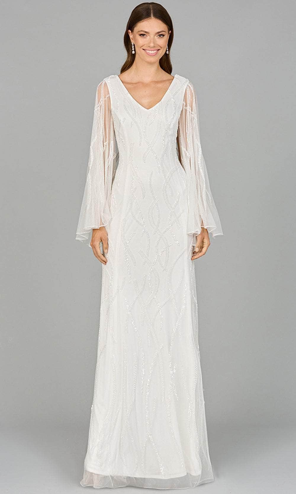 Image of Lara Dresses 51151 - Illusion Cape Sleeve Bridal Dress
