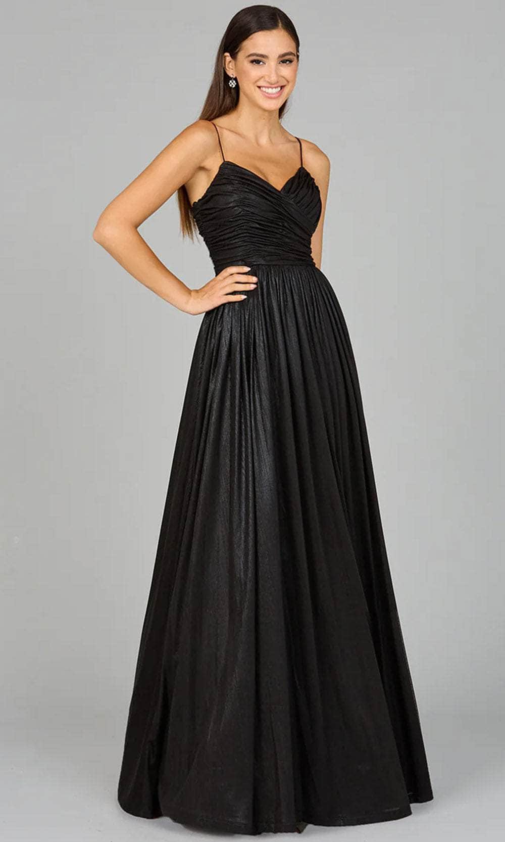 Image of Lara Dresses 8120 - Metallic Sweetheart Evening Gown