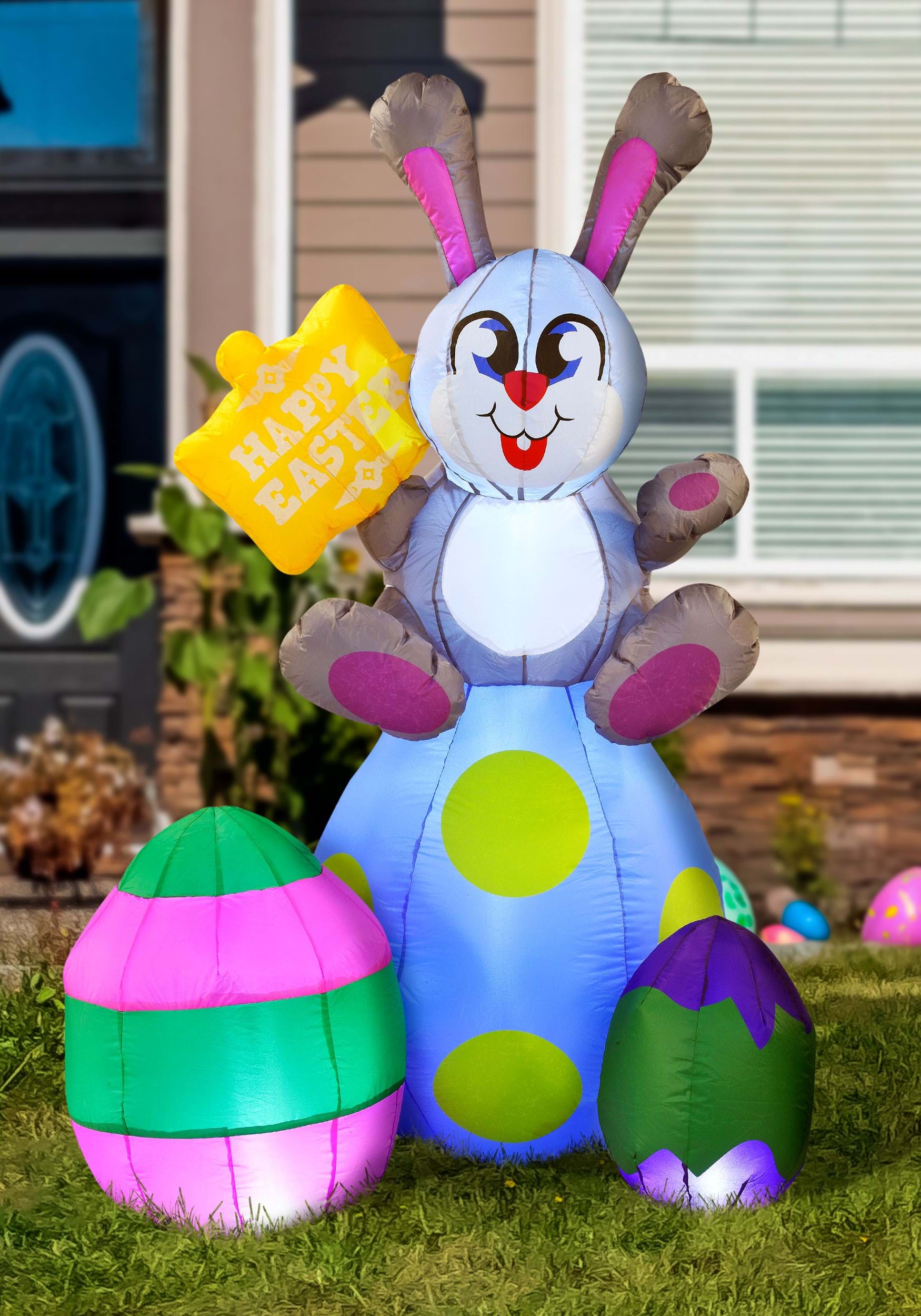 Image of Large Bunny on Eggs Inflatable Decoration ID JY30446-ST