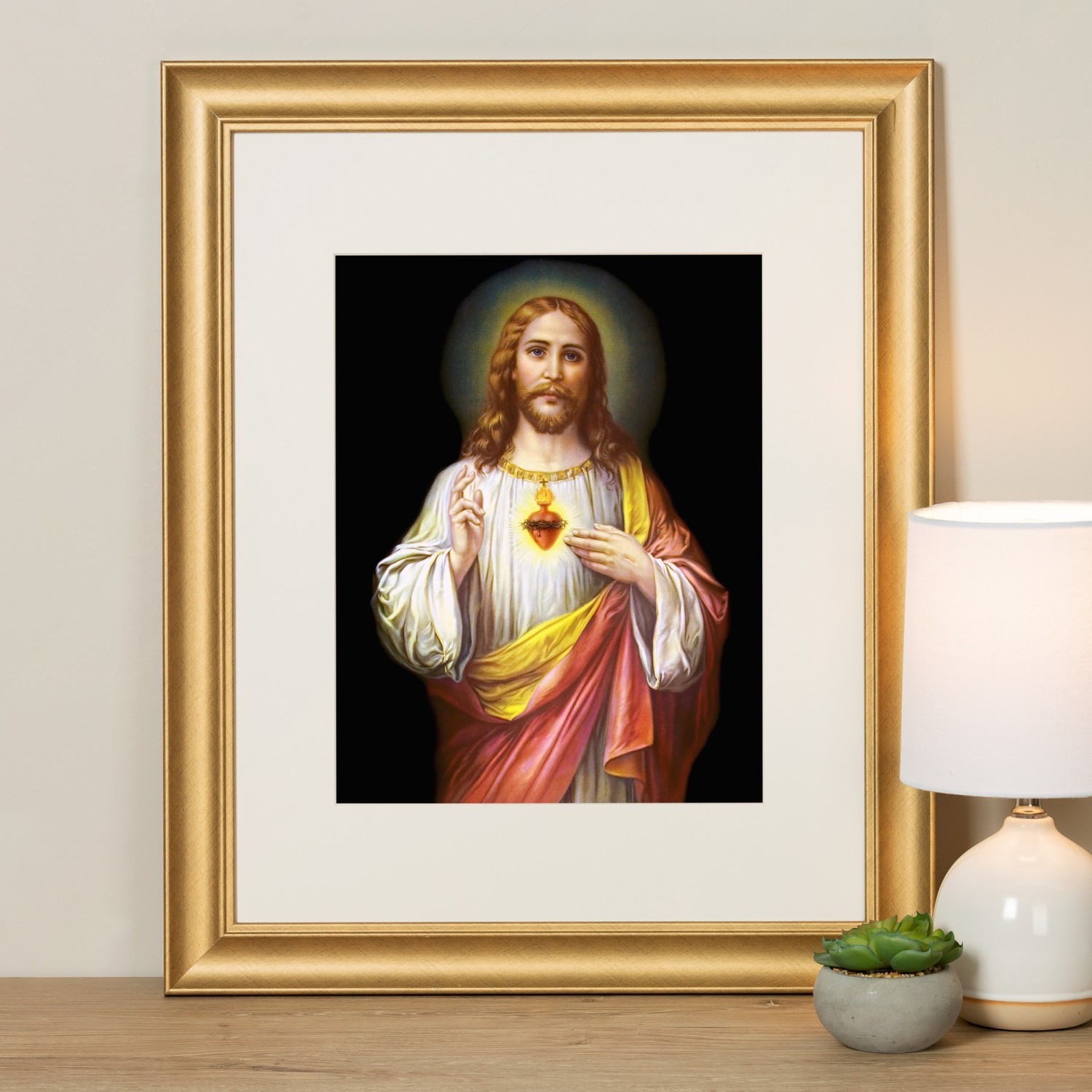 Image of Large Sacred Heart of Jesus Framed Print