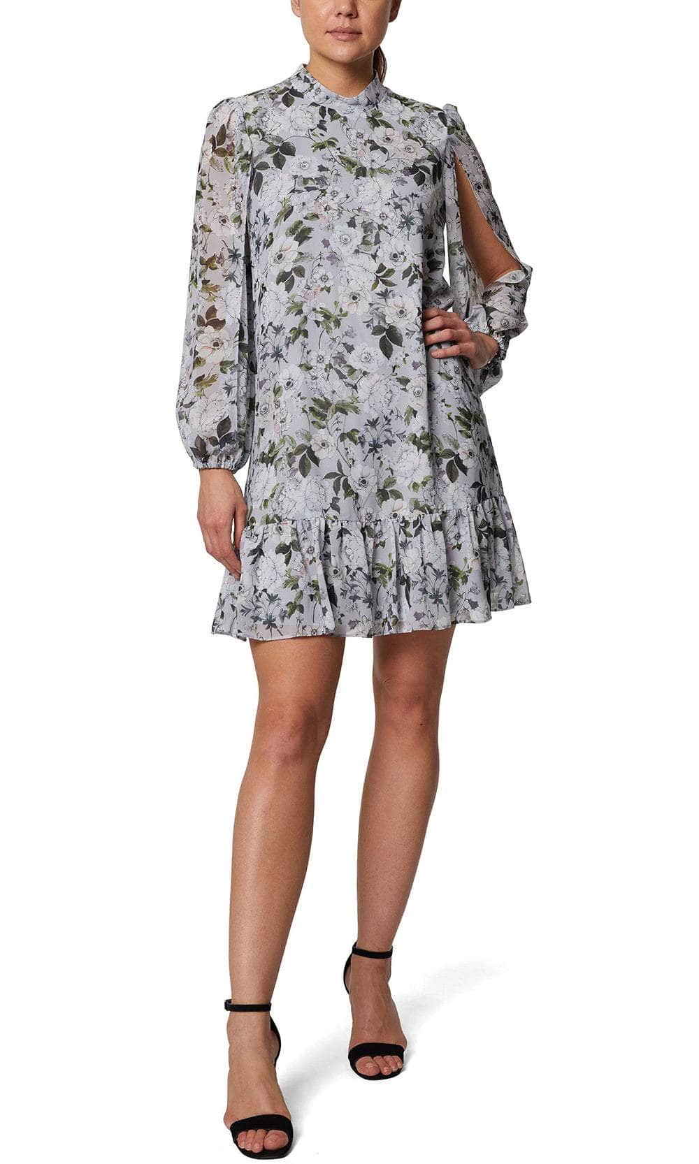 Image of Laundry HU07D67 - Floral Split Sleeve Casual Dress