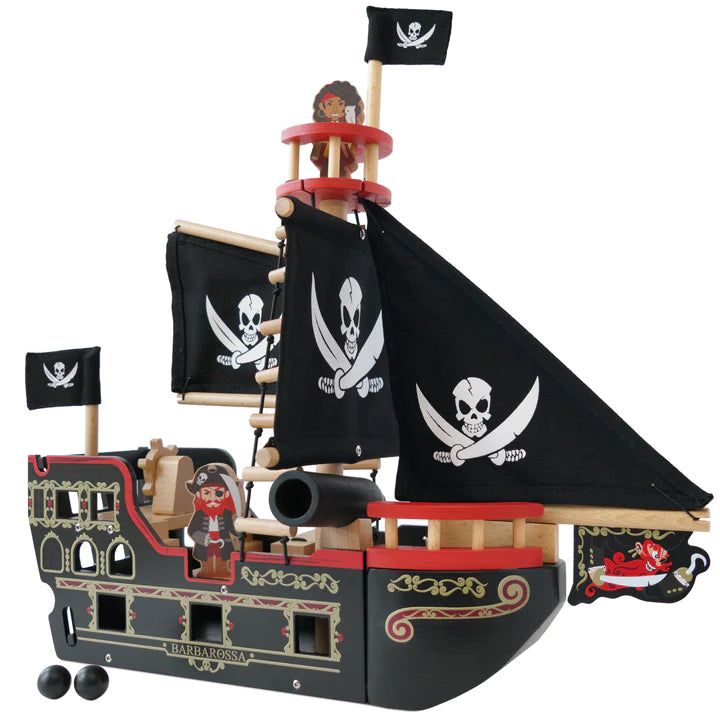 Image of Le Toy Van Barbarossa Pirate Ship With Figures