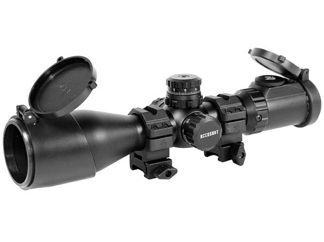 Image of Leapers 3-12X44 AO SWAT Compact Accushot Rifle Scope EZ-TAP Illuminated Mil-Dot Reticle 1/4 MOA 30mm Tube See-Thru Weaver Rings ID 4712274527416