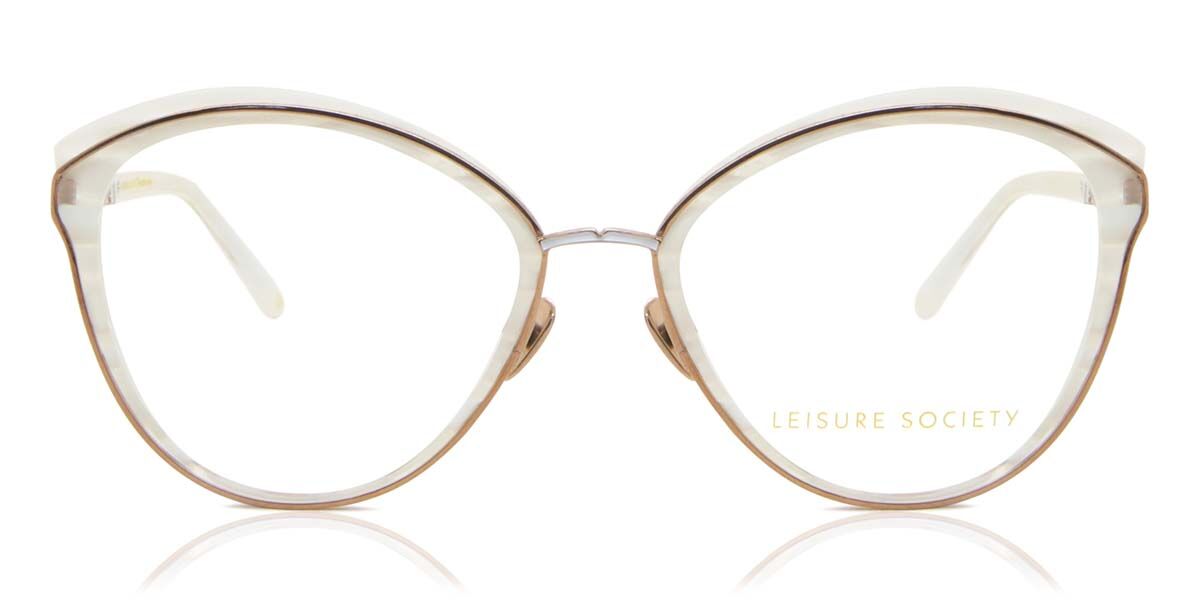 Image of Leisure Society Lovelace Glacier/18K Rose Dourados Óculos de Grau Brancos Masculino BRLPT