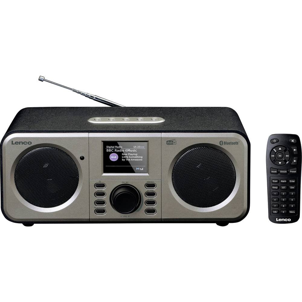 Image of Lenco DAR-030 Desk radio DAB+ FM Bluetooth Alarm clock Black-grey