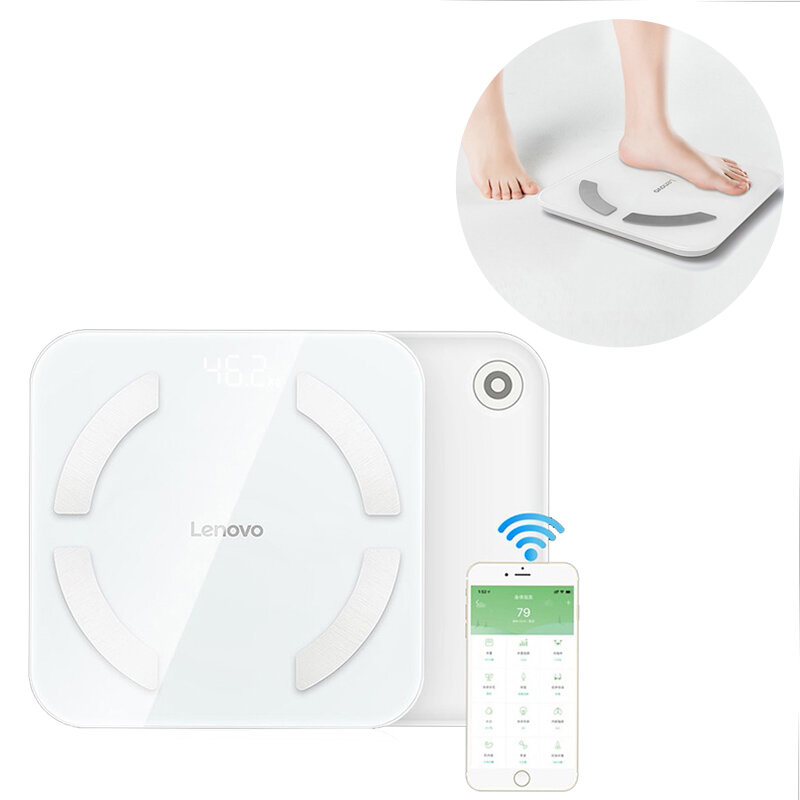 Image of Lenovo® HS11 Smart Wireless Body Fat Scale Bluetooth with APP Analysis Intelligent BMI Weight Scale Digital Scales