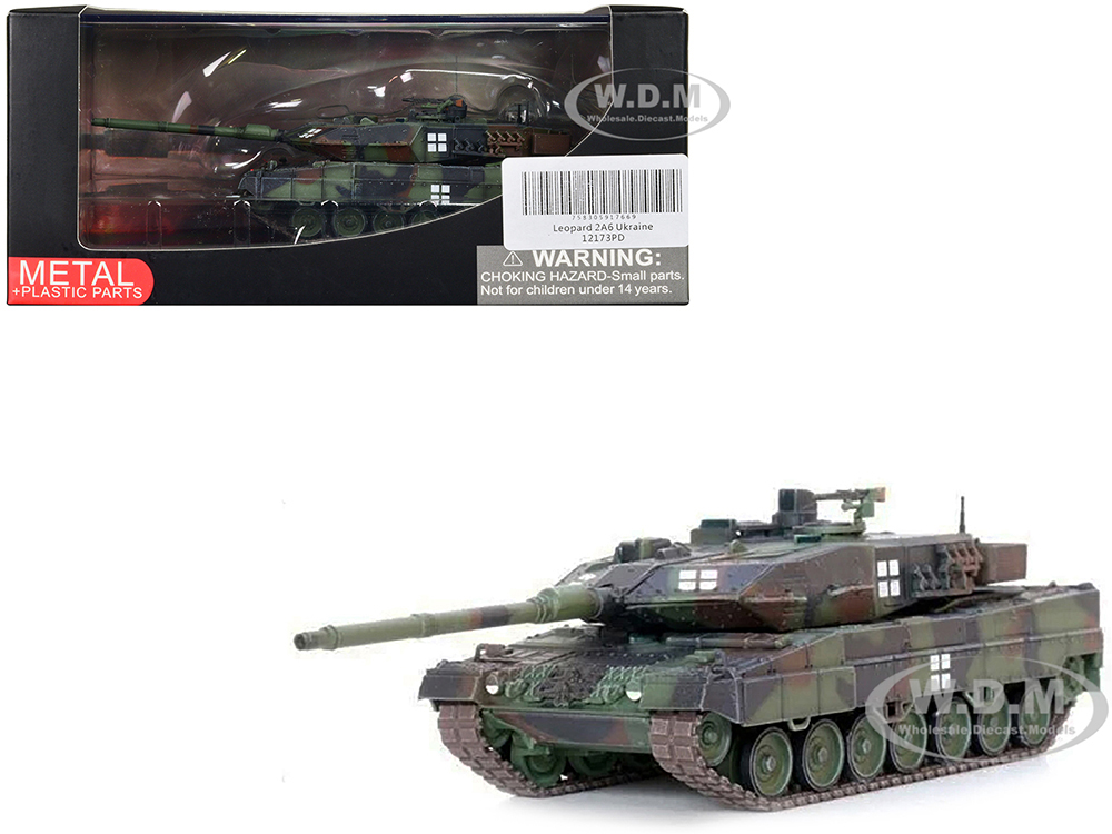 Image of Leopard 2A6 Main Battle Tank Green Camouflage "Ukrainian Army" "Armor Premium" Series 1/72 Diecast Model by Panzerkampf