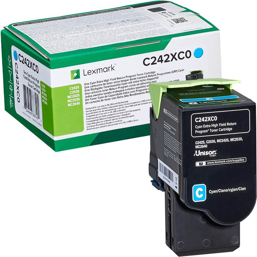 Image of Lexmark C242XC0 azúrový (cyan) originálny toner SK ID 318224