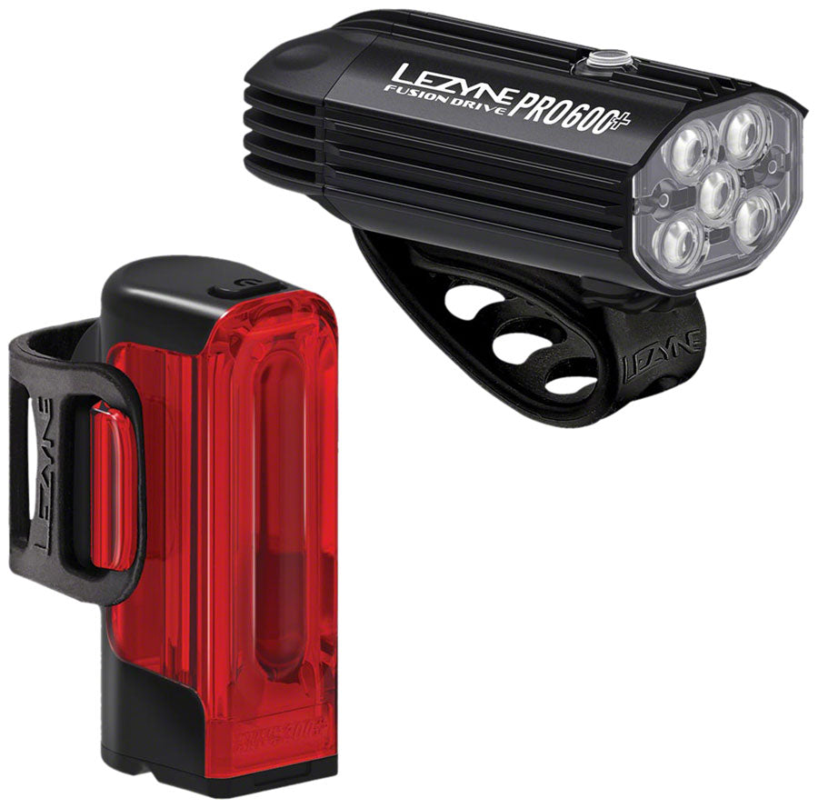 Image of Lezyne Fusiondrive Pro 600 and Strip Drive 300+ Headlight and Taillight Set