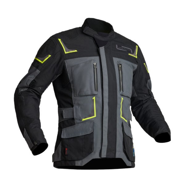 Image of Lindstrands Myrvik Textile Jacket Gray Black Yellow Talla 56