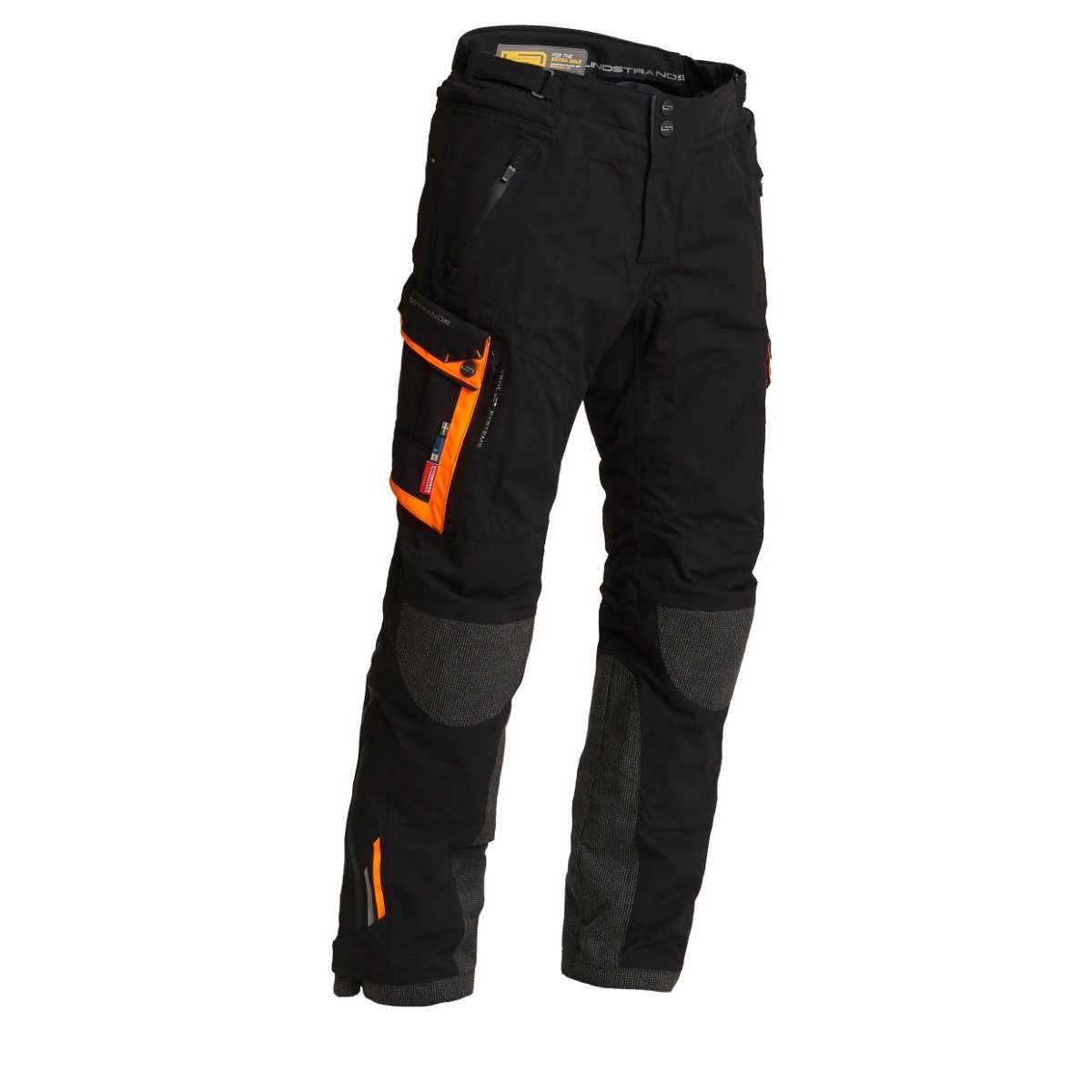 Image of Lindstrands Textile Pants Sunne Black Orange Size 50 EN