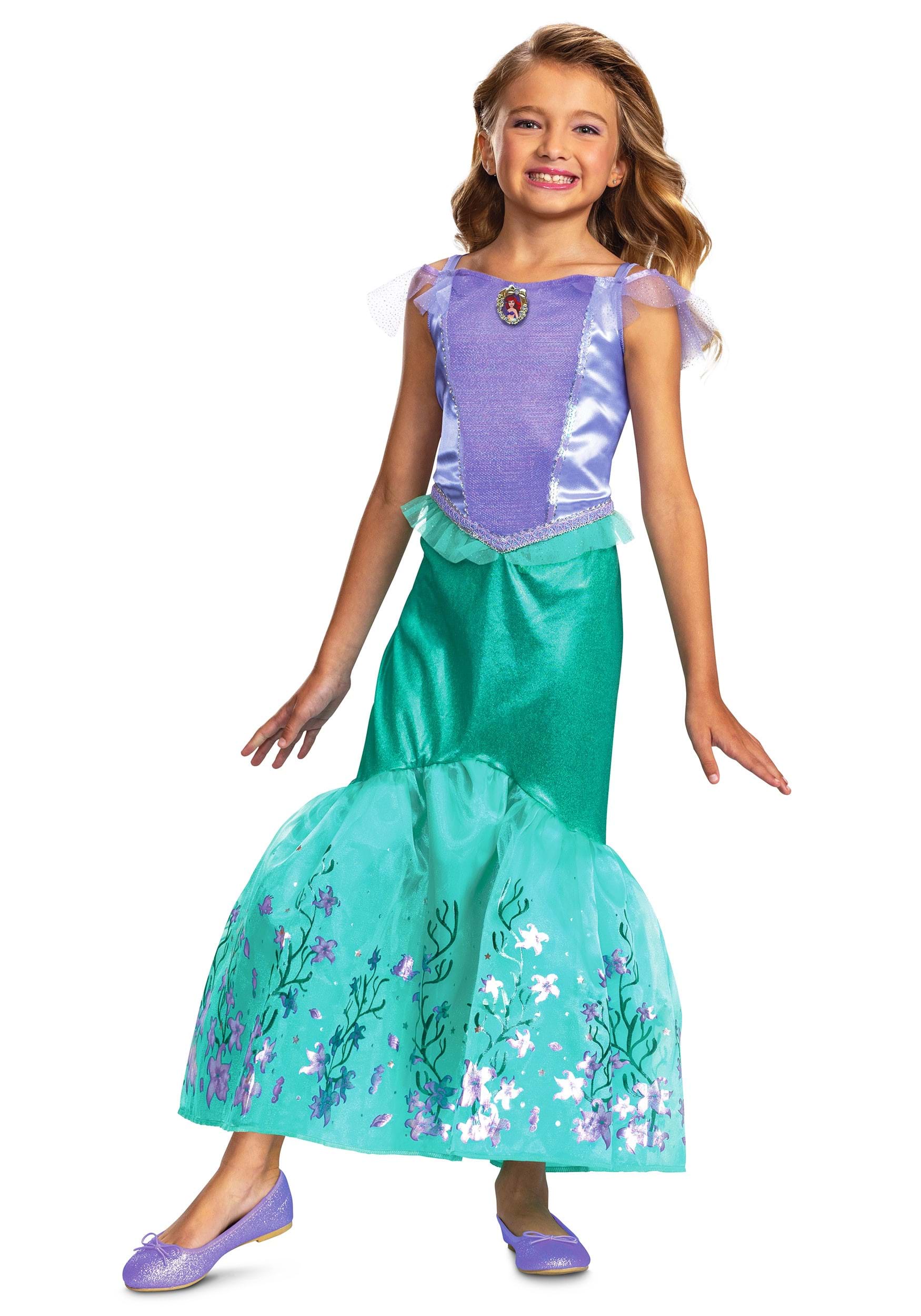 Image of Little Mermaid Child Deluxe Ariel Costume Dress | Disney Princess Costumes ID DI117859-3T/4T