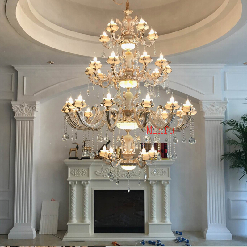 Image of Living room chandelier lighting modern led chandeliers bedroom dining lamps crystal chandelier villa hotel large