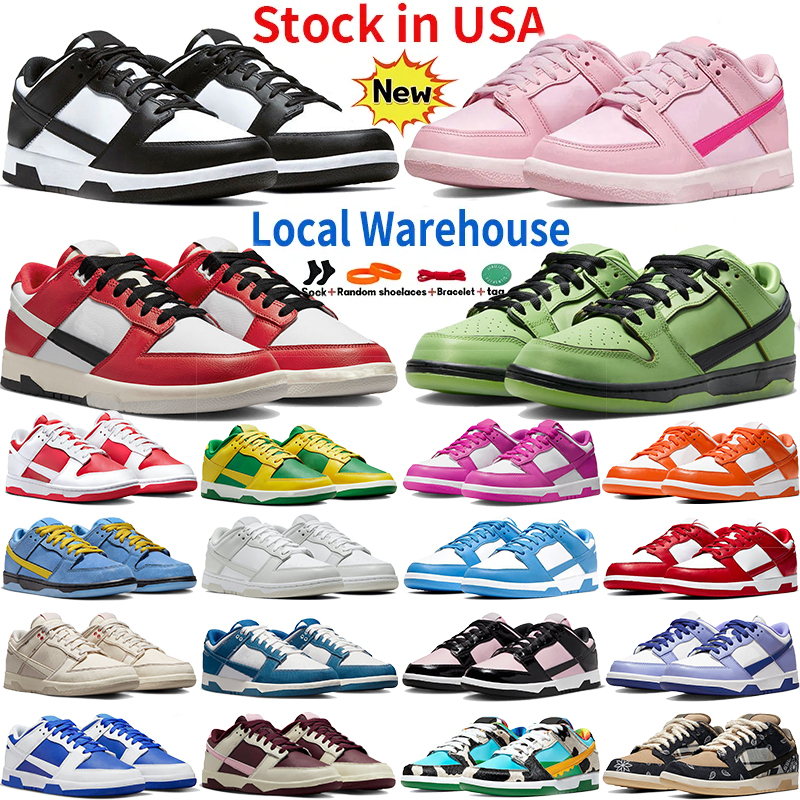 Image of Local warehouse mens designer shoes white black panda photon dust triple pink Industrial Blue Sashiko argon UNC stocking in USA low casual s