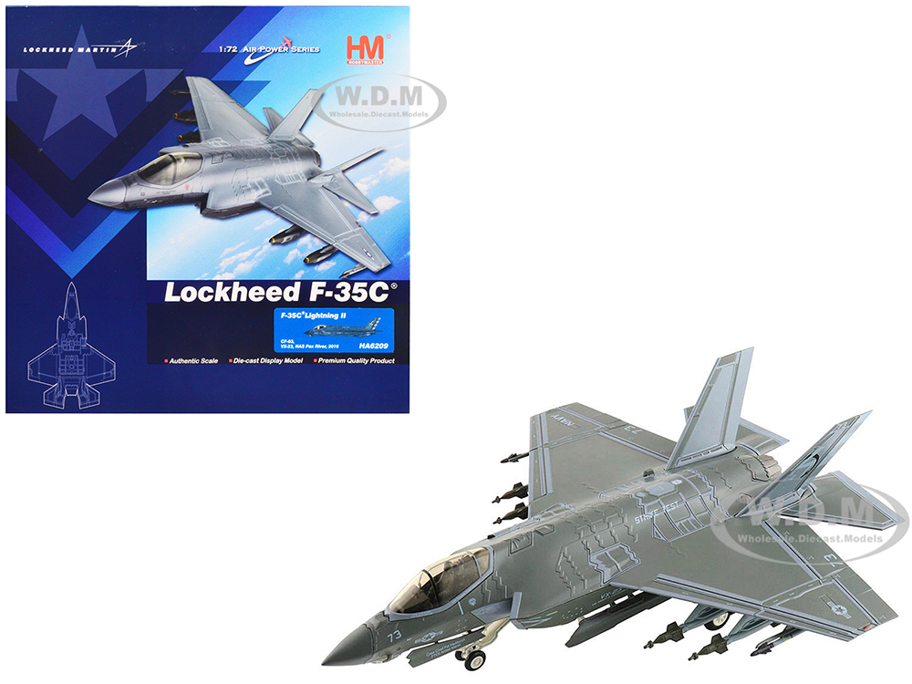 Image of Lockheed Martin F-35C Lightning II Aircraft "VX-23 NAS Patuxent River" (2016) United States Navy "Air Power Series" 1/72 Diecast Model by Hobby Maste