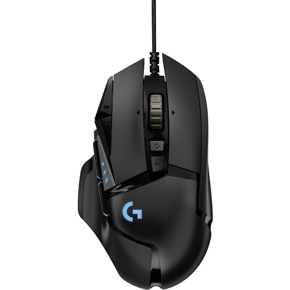 Image of Logitech Gaming G502 HERO Gaming mouse USB Optical Black 11 Buttons 25600 dpi Backlit Weight trimming Built-in user