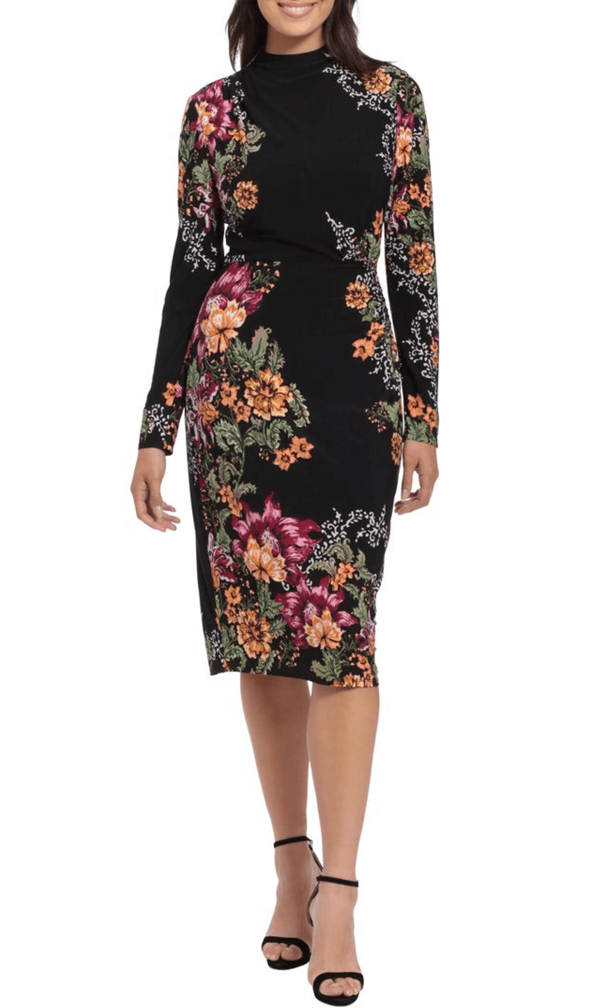 Image of London Times T6460M - Floral Printed Bodycon Dress