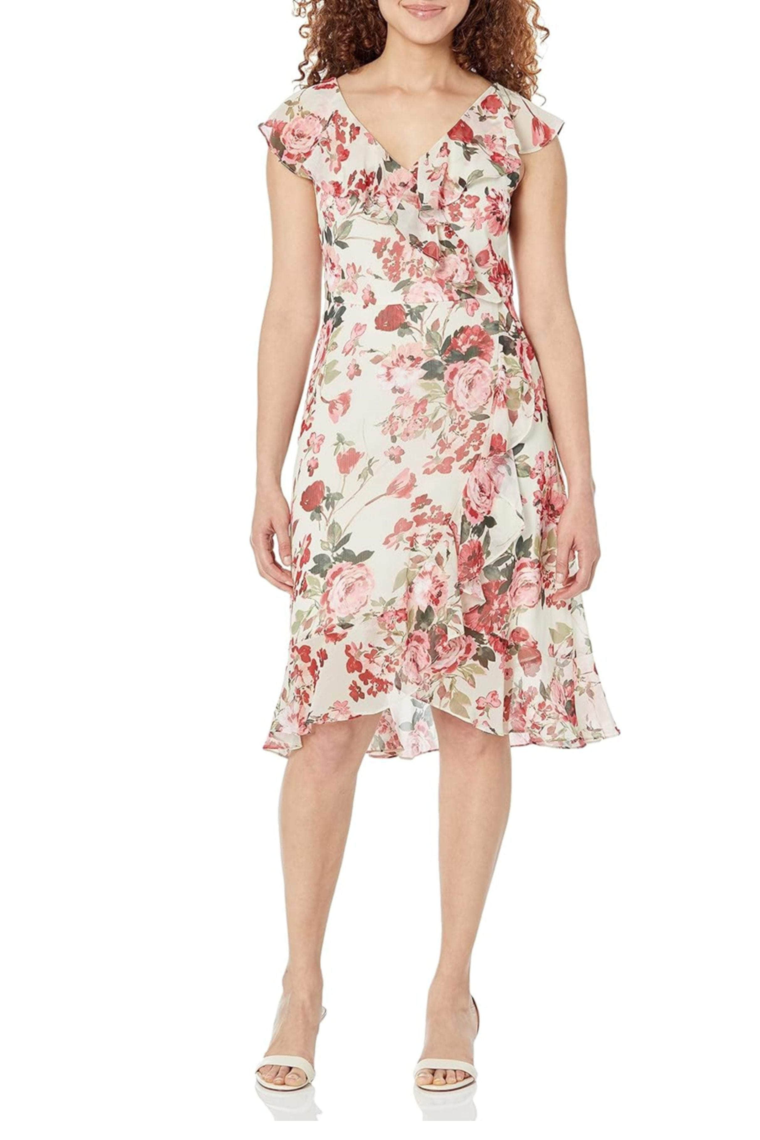 Image of London Times T6739M - Floral Sleeveless Cocktail Dress