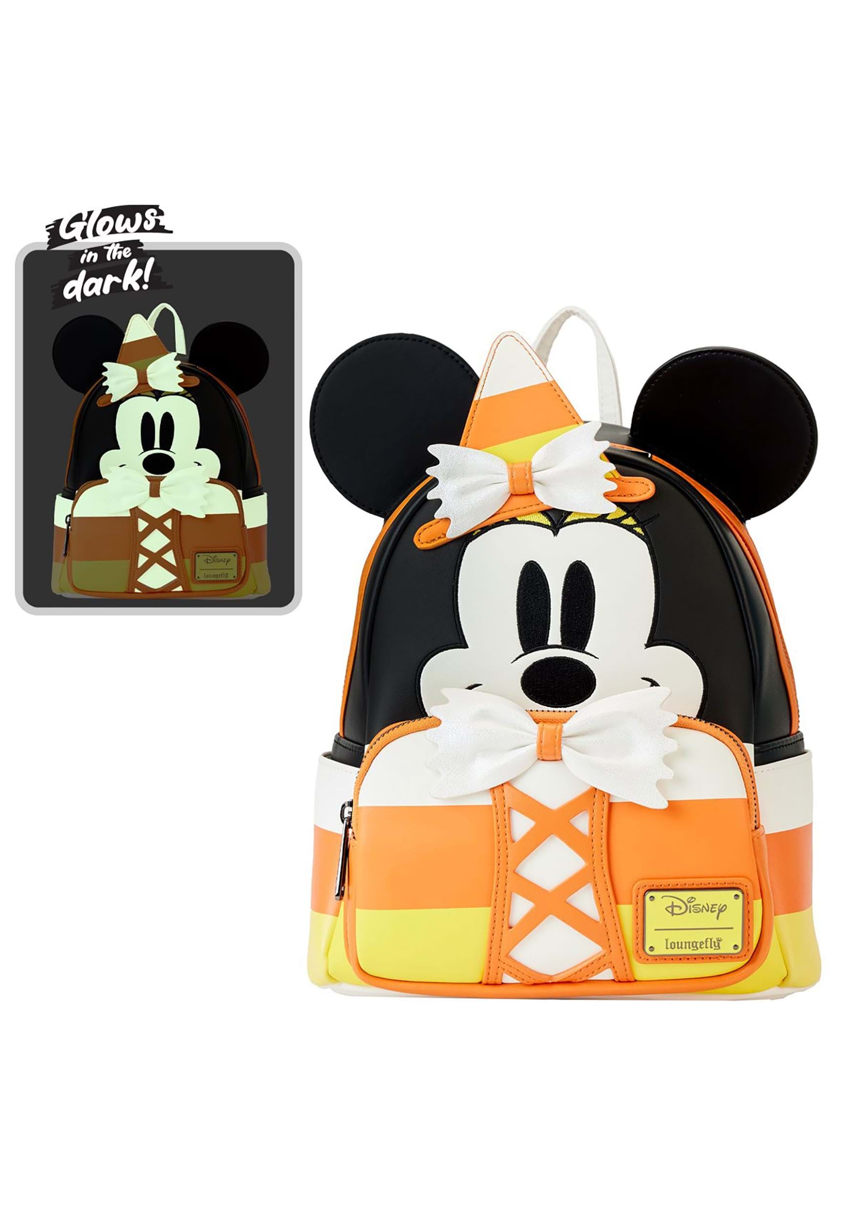 Image of Loungefly Disney Minnie Candy Corn Cosplay Mini Backpack | Halloween Backpacks ID LFWDBK3284-ST