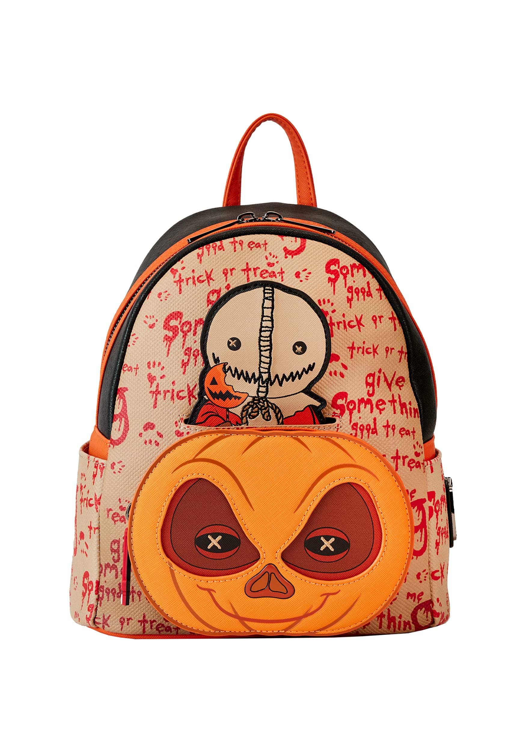 Image of Loungefly Trick 'r Treat Sam Pumpkin Cosplay Mini Backpack | Halloween Backpacks ID LFTRTBK0008-ST