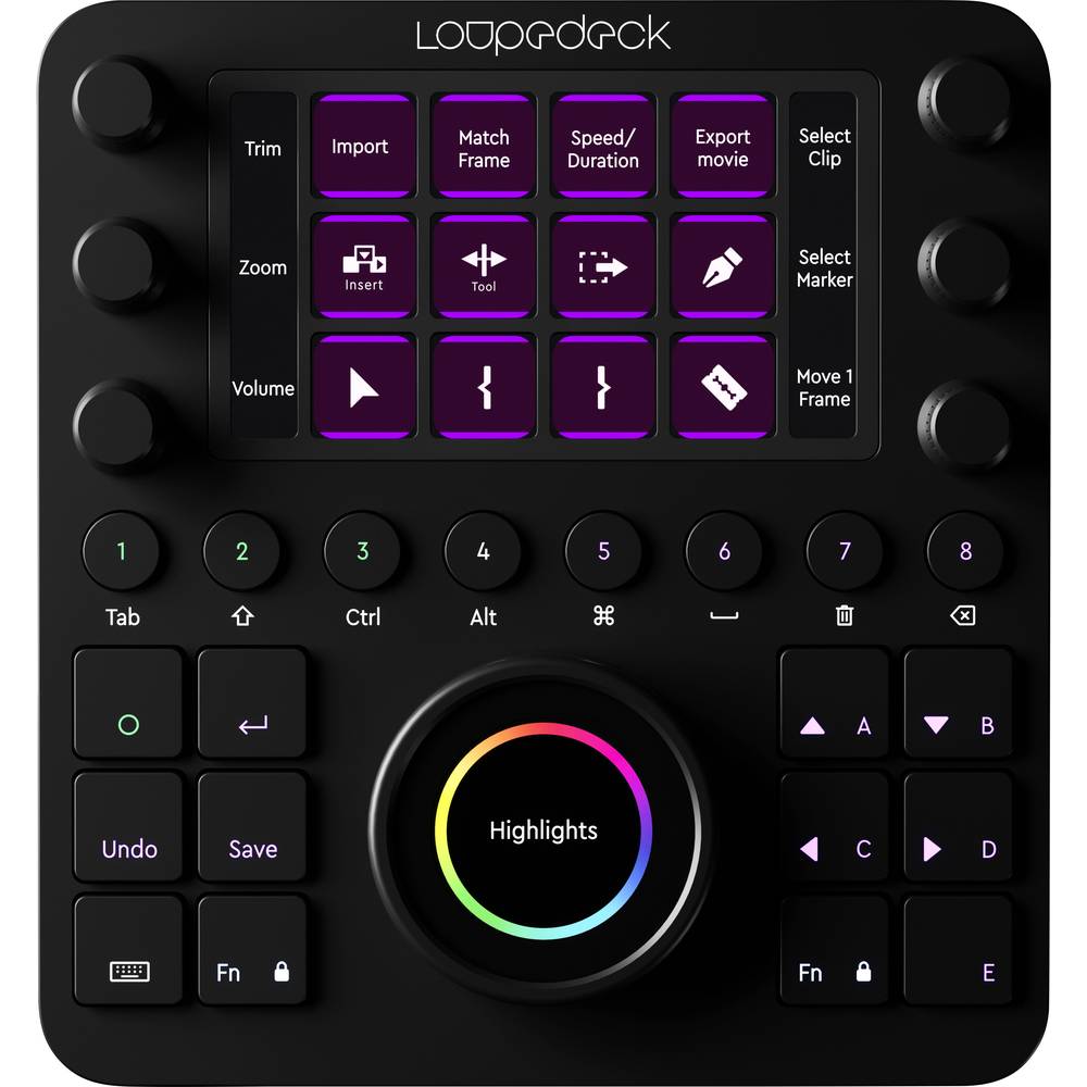 Image of Loupedeck Loupedeck CT Streaming and photo/video editing console None (PC-controlled) Backlit LCD keypad Hot key