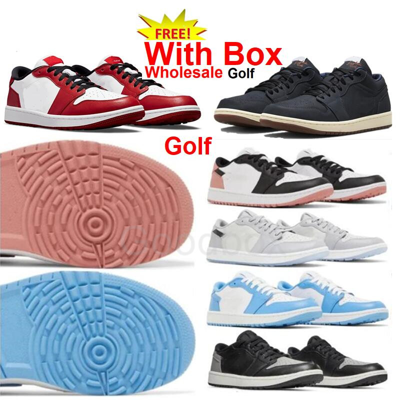 Image of Low 1 Golf Shoes Gamma Blue Splatter Grey Copa Running Shoes Purple Smoke Black White Chicago Shattered UNC Eastside Golf Noble Green Royal