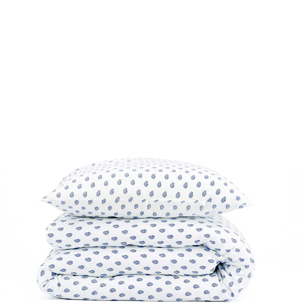 Image of Lucas Du Tertre Blue Palm Duvet and Two Pillowcases Baby