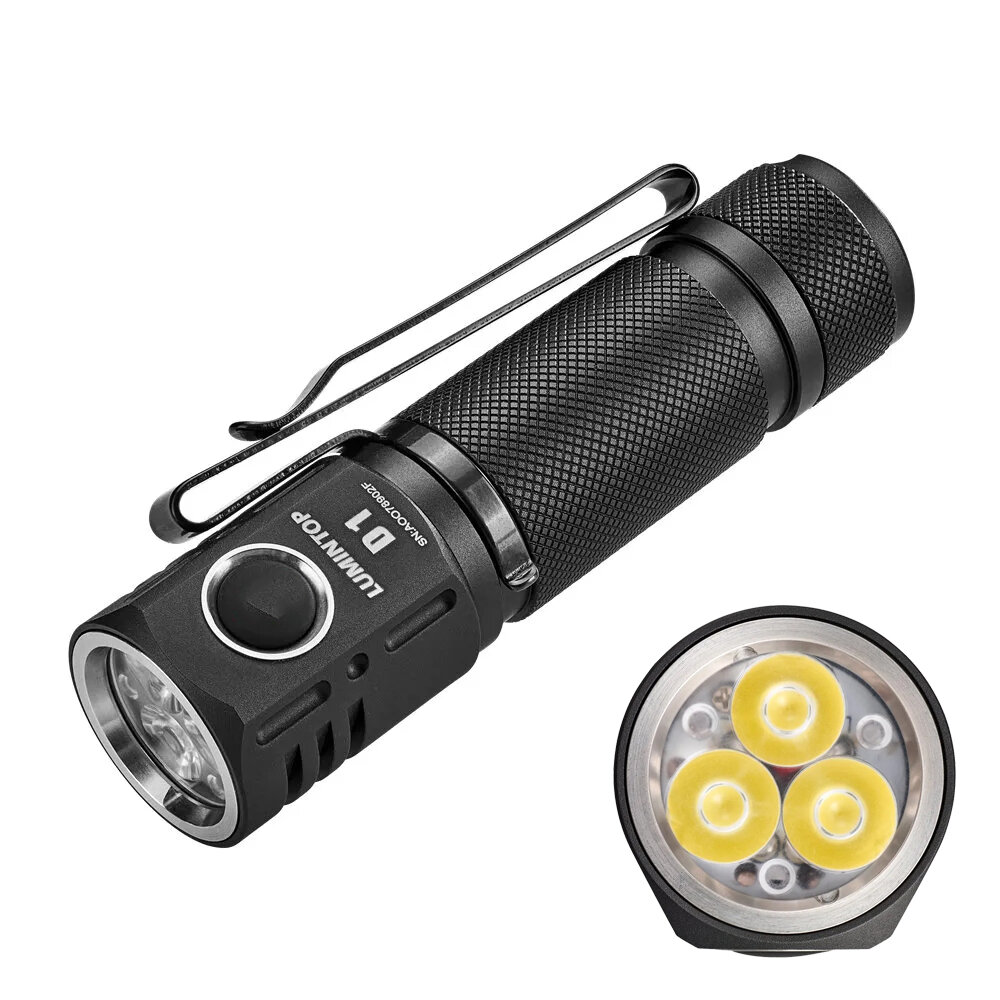 Image of Lumintop D1 Triple LED 2000LM 180M TIR Lens Long Range EDC Flashlight Waterproof 18650 Compact Mini Torch Porcket Light