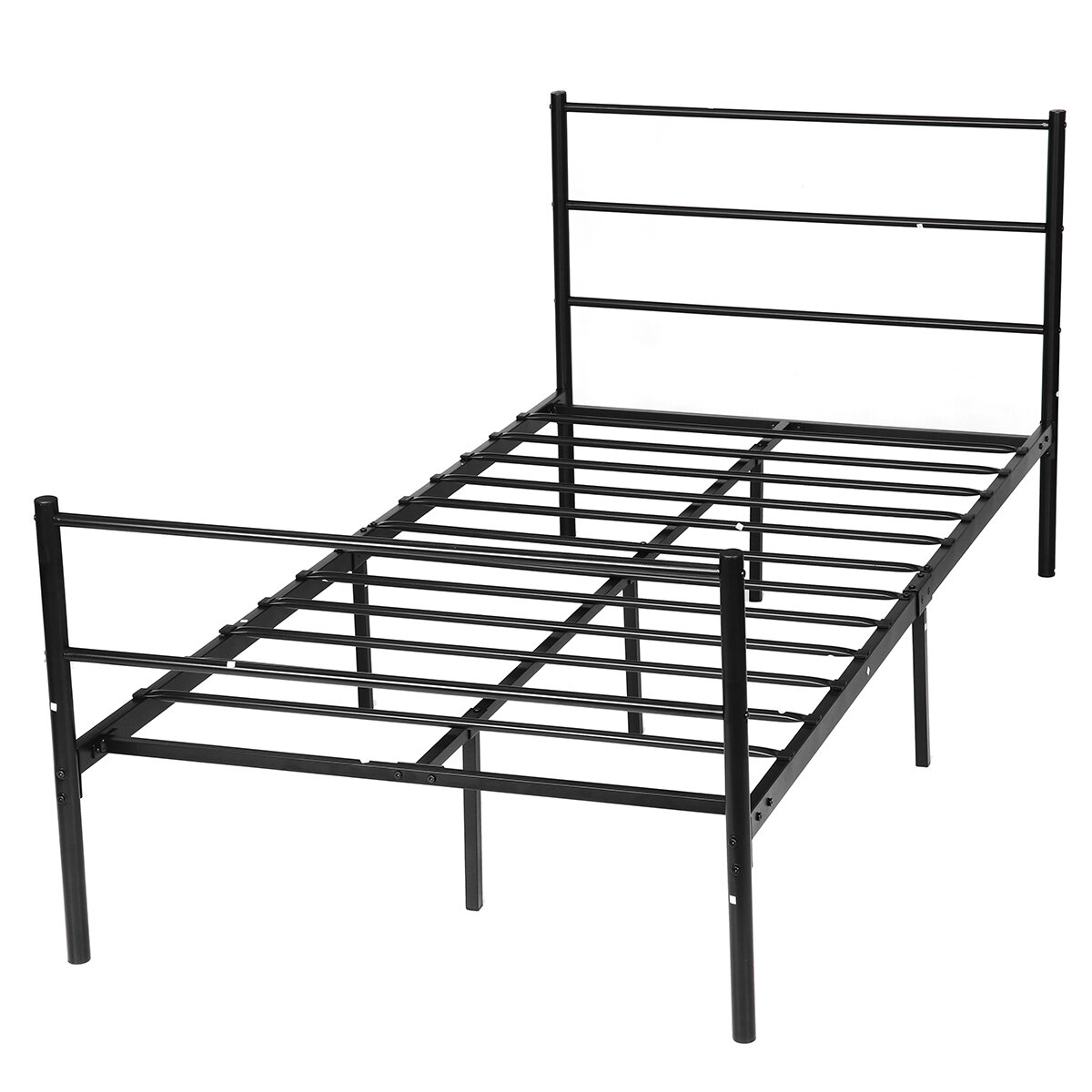 Image of Lusimo Twin XL Size Bed Frame Metal Frame Teenagers No Box Spring Needed Single Platform Mattress FoundationStorage Head