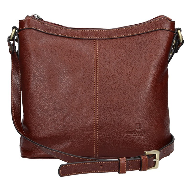 Image of Luxus női bőr női crossbody Hexagona 113032 - barna HU