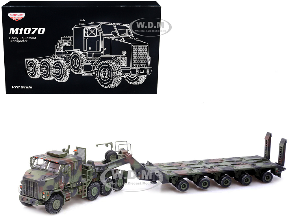 Image of M1070 Heavy Equipment Transporter Army Camouflage "Armor Premium" Series 1/72 Diecast Model by Panzerkampf