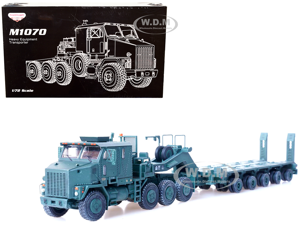 Image of M1070 Heavy Equipment Transporter Army Green "Armor Premium" Series 1/72 Diecast Model by Panzerkampf