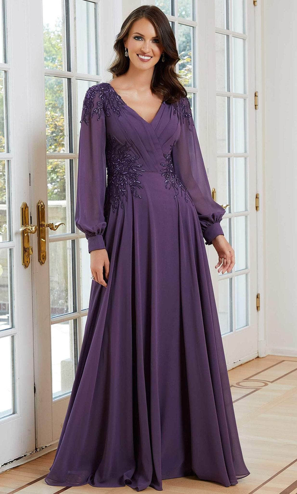 Image of MGNY By Mori Lee 72717 - Bishop Sleeved Formal Dress