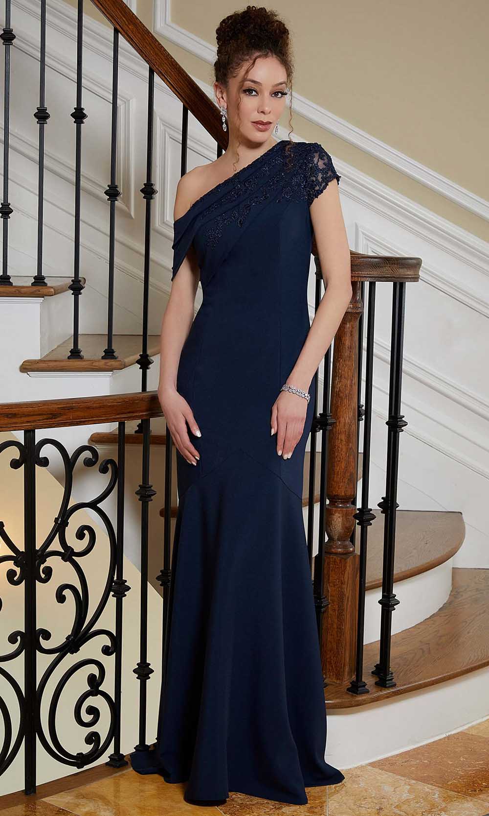 Image of MGNY By Mori Lee 72832 - One Shoulder Trumpet Evening Gown
