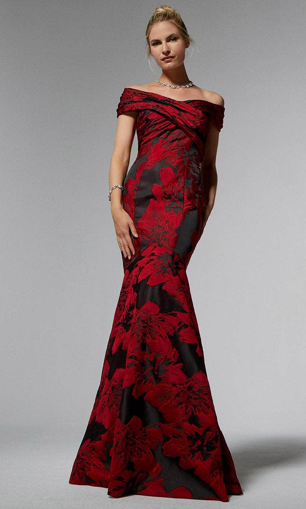 Image of MGNY By Mori Lee 72924 - Off Shoulder Brocade Evening Dress