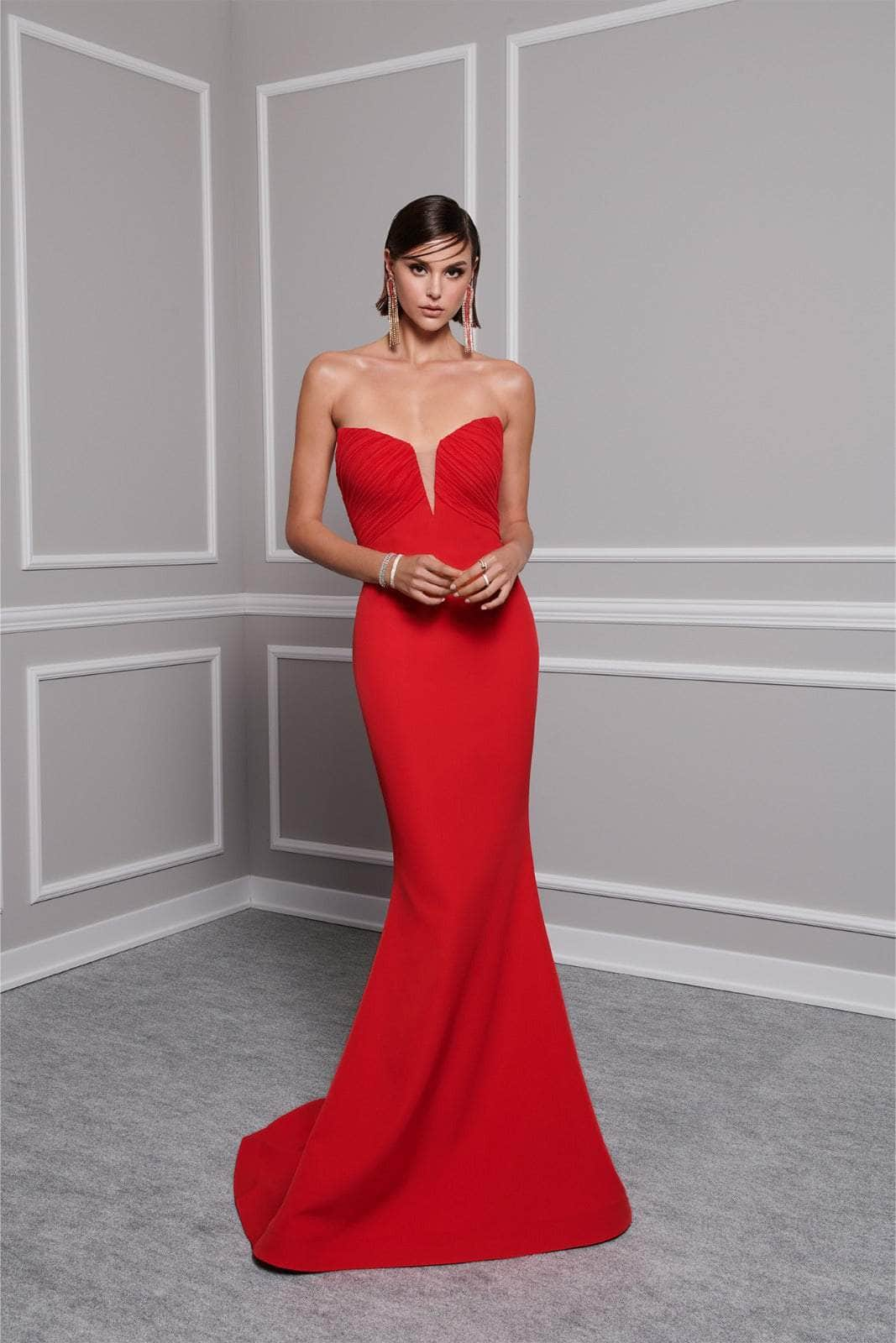 Image of MNM Couture F02821 - Strapless Mermaid Evening Gown