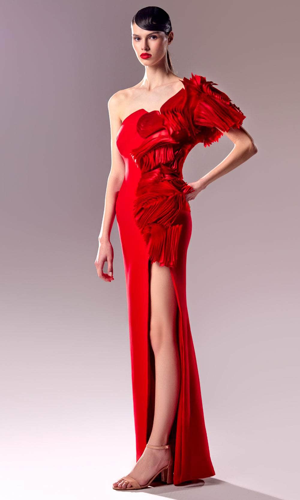 Image of MNM Couture G1612 - One Shoulder 3D Organza Gown