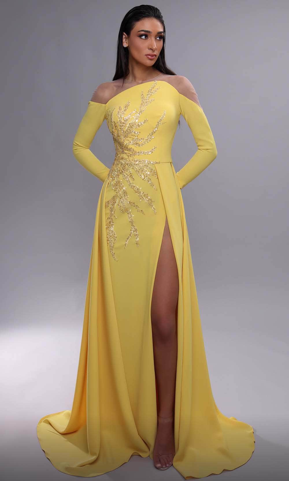 Image of MNM Couture K4089 - Long Sleeve Evening Dress