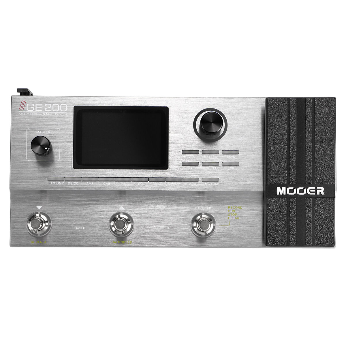 Image of MOOER GE200 Amp Modelling & Multi Effects Pedal 55 Amplifier Models 26 Speaker Cab Models 70 Effects 52s Looper 40 Drum