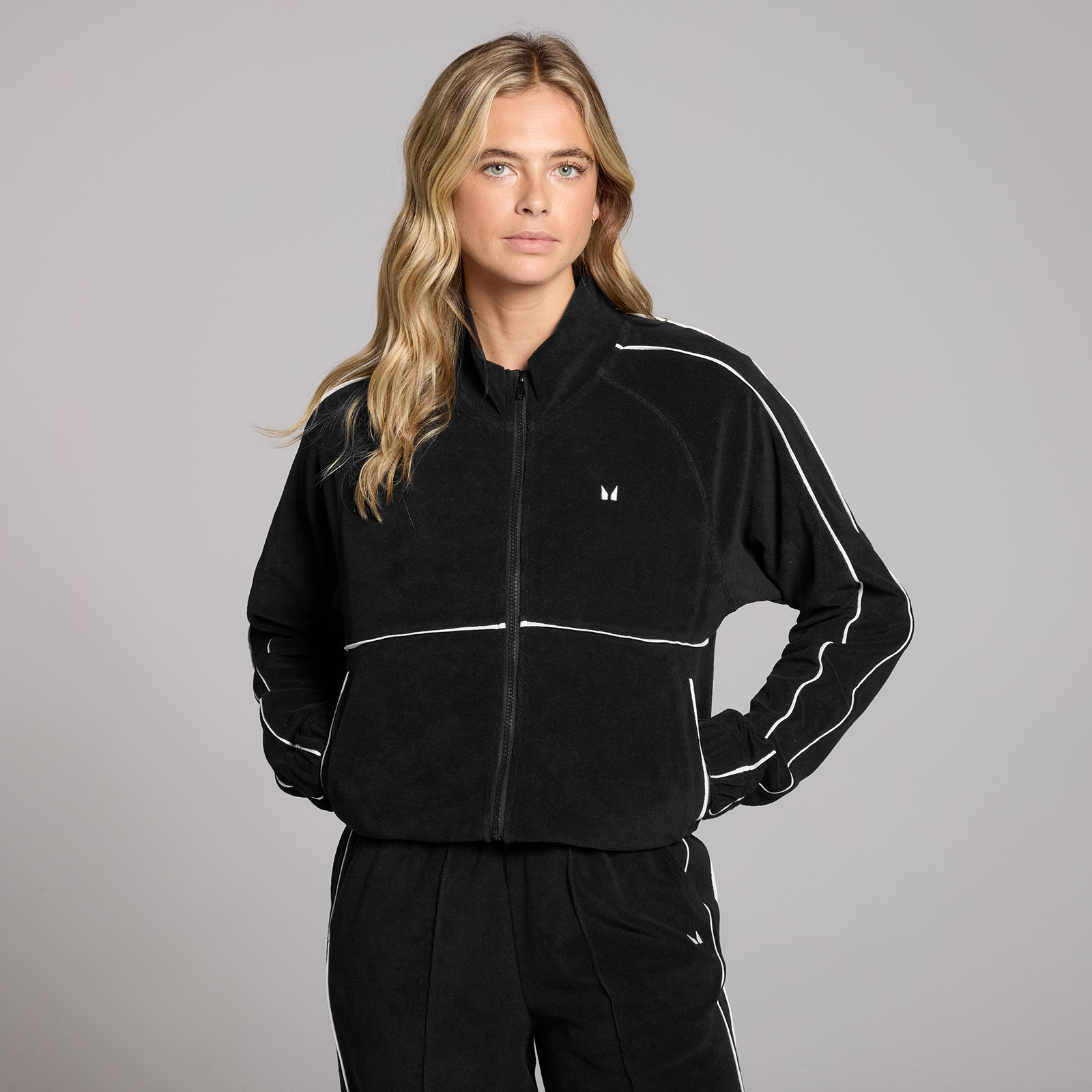 Image of MP Women's Lifestyle Towelling Tracksuit Jacket - Black - XS 15448616 PT21