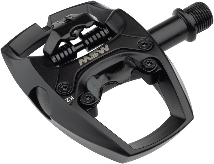 Image of MSW Flip I Pedals - Single Side Clipless with Platform Aluminum 9/16" Intense Black