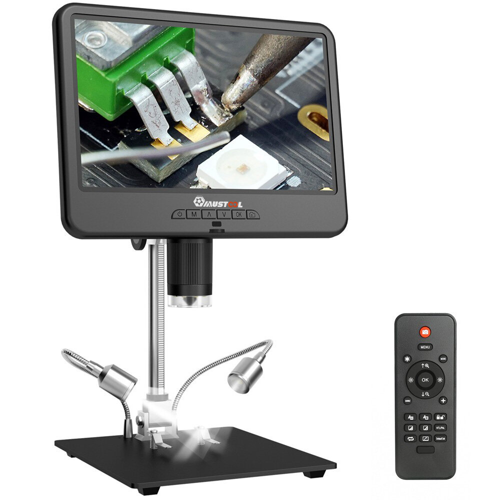 Image of MUSTOOL AD210 10" Digital Microscope 5X-260X Magnification Adjustable LCD for PCB/SMD 1080P Soldering Microscopio