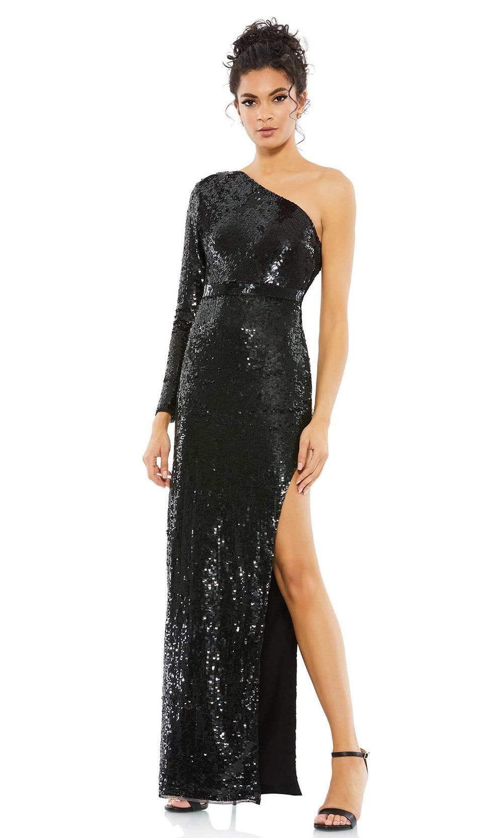 Image of Mac Duggal - 10788 Asymmetric Sequined Gown