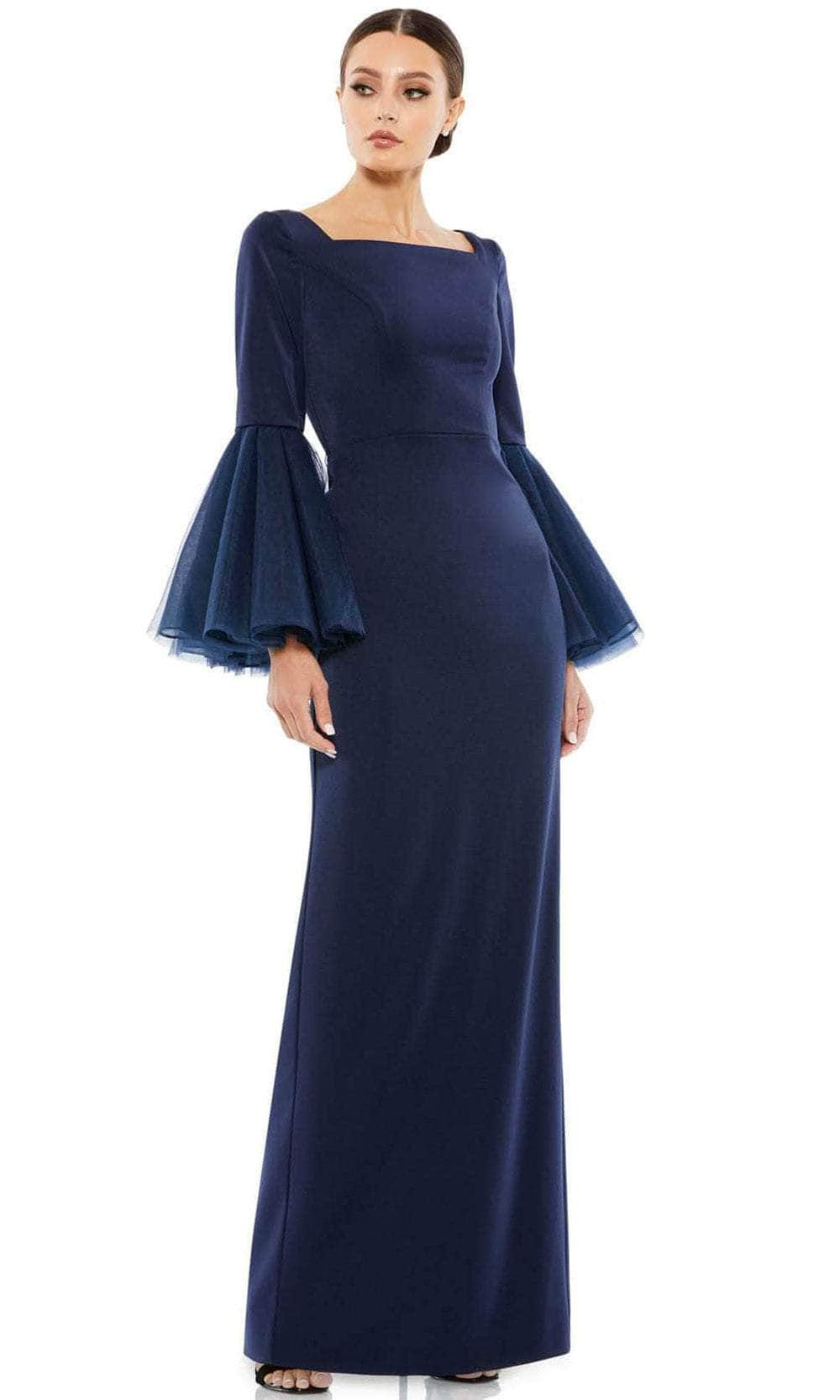 Image of Mac Duggal 11233 - Bell Sleeve Sheath Evening Dress