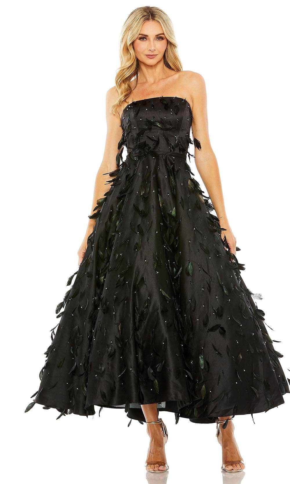 Image of Mac Duggal 11634 - Feather Embellished Strapless Ballgown