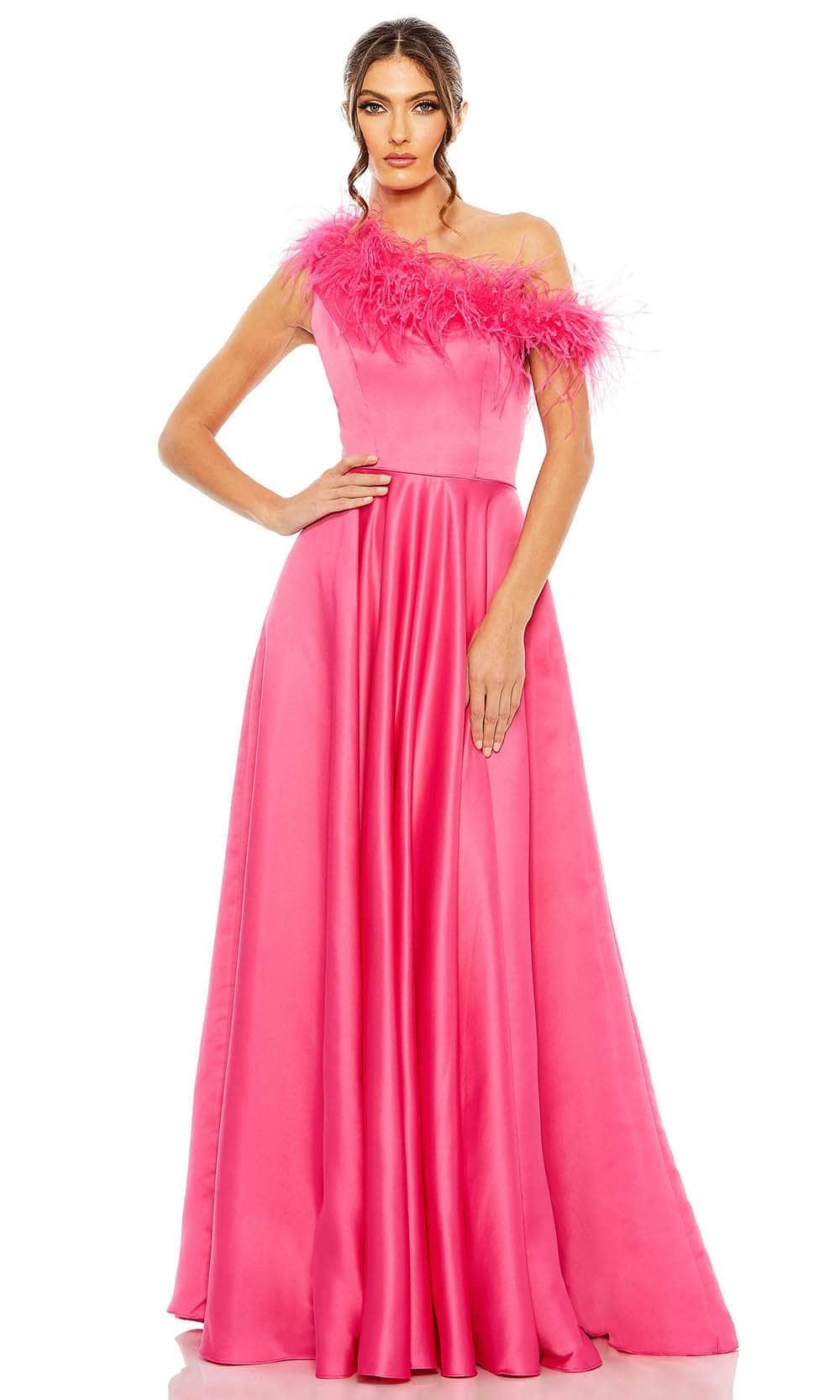 Image of Mac Duggal 11684 - Feather Asymmetrical Prom Gown