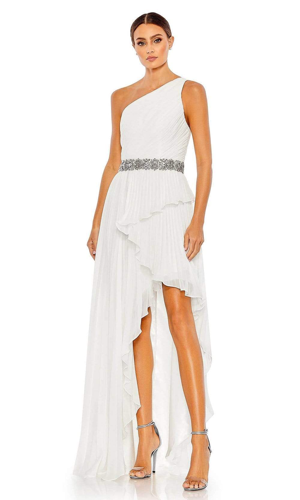 Image of Mac Duggal - 49532 Pleated Greek Styled High Low Dress