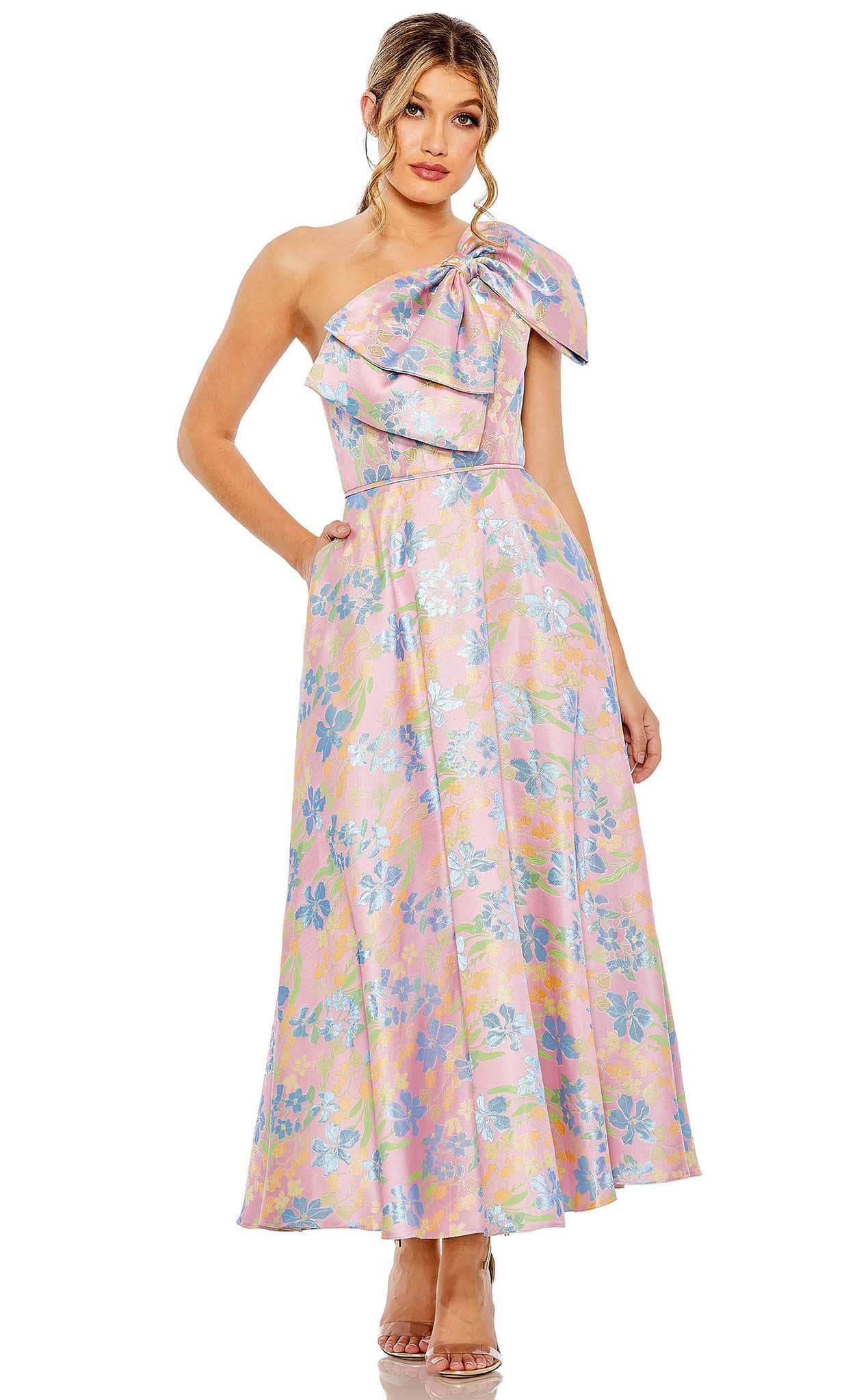 Image of Mac Duggal 49623 - Floral Printed One Shoulder Dress